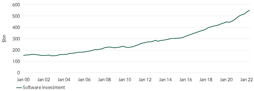 Software investment has been a clear example of secular growth